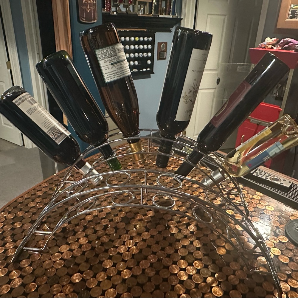 Metal table top wine rack